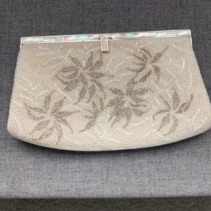 Vintage Beaded Clutch Mother of Pearl Clutch